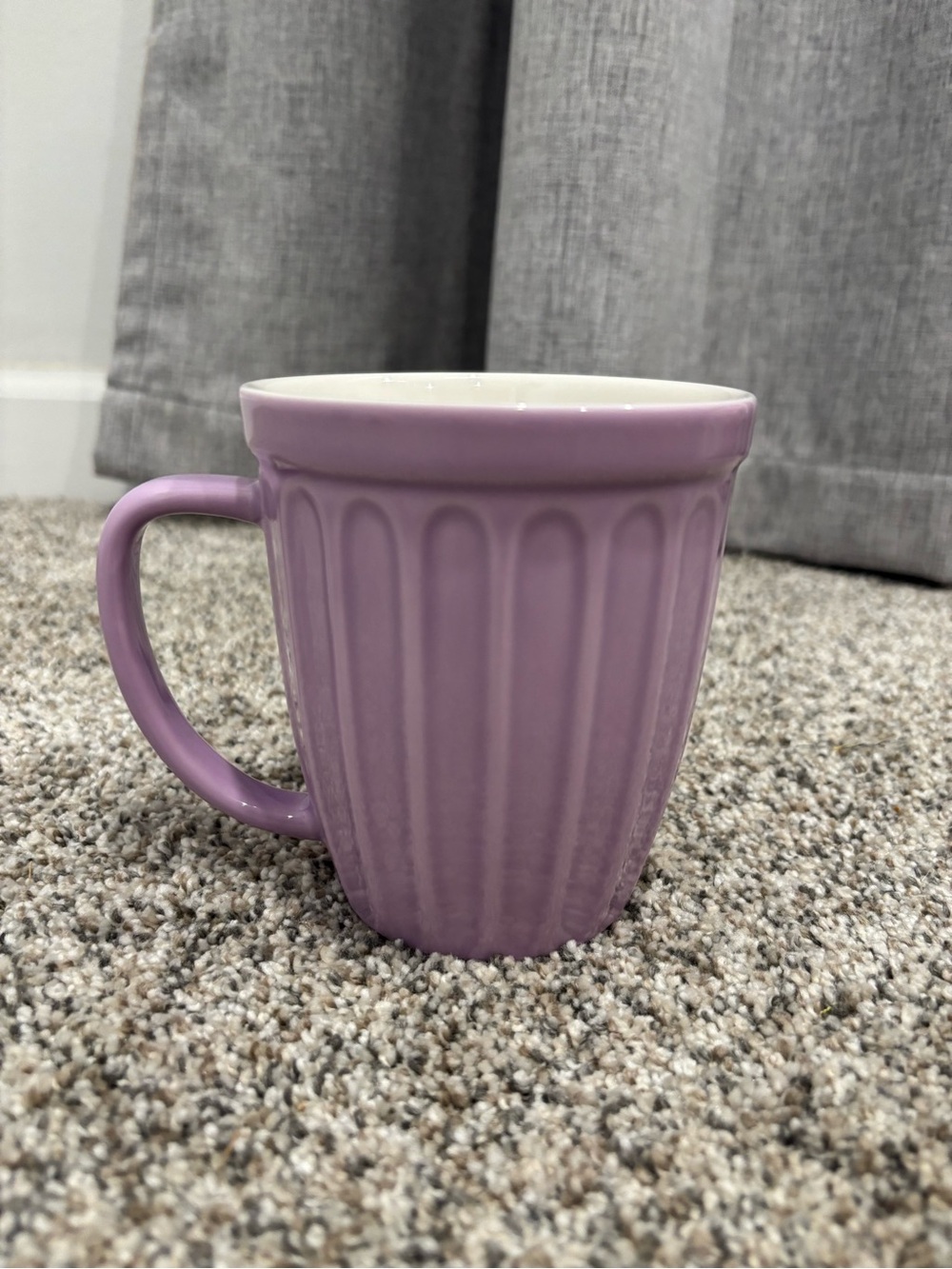 Vintage 2006 Starbucks Pastel Purple Fluted Ribbed 16oz Ceramic Mug